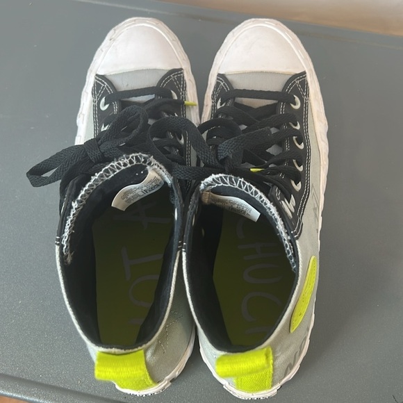 Converse Not Chuck UNT1TL3D High-Top Sneakers black gray and neon yellow size 9 - Picture 9 of 10
